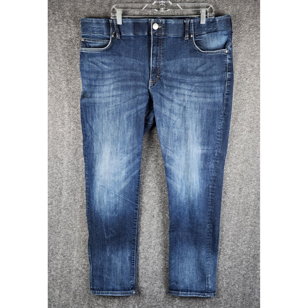 Lee Jeans Mens 42 Extreme Motion Straight Fit Tapered Leg Blue Stretch EUC
